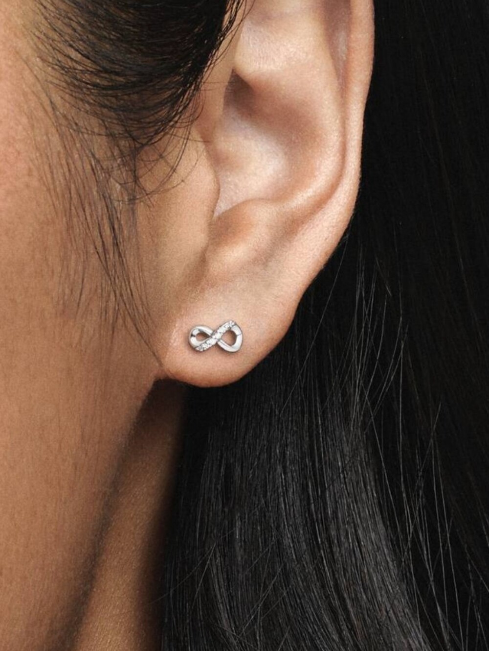 Pandora Sparkling Infinity Stud Earrings Sterling silver